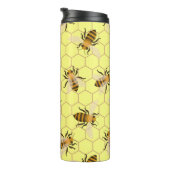 Honingbijen, sparen de bijen, bijenpatroon thermosbeker (Geroteerd rechts)