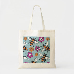 Honingbijen, sparen de bijen, bijenpatroon tote bag