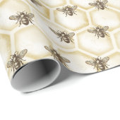 Honingbijen stijl Honingraat Bee Pattern Cadeaupapier (Rol Hoek)