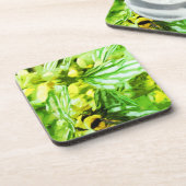 Honingbijen verzamelen Pollen Abstract indrukken Bier Onderzetter (Linkerzijde)