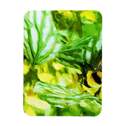 Honingbijen verzamelen Pollen Abstract indrukken Magneet (Verticaal)