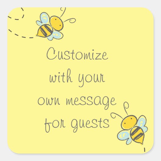 Honingbijen Vierkante Sticker (Voorkant)