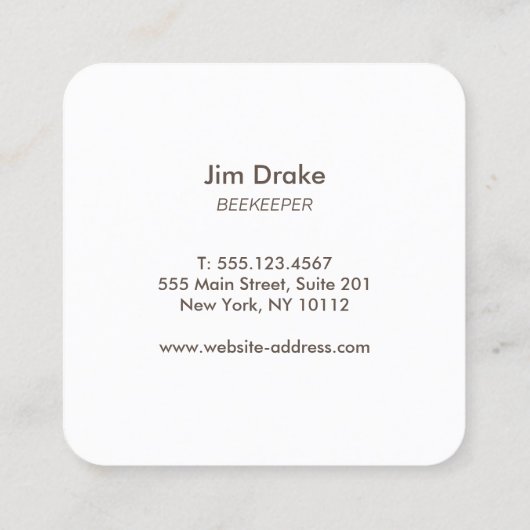 Honingbijen Vierkante Visitekaartje (Achterkant)