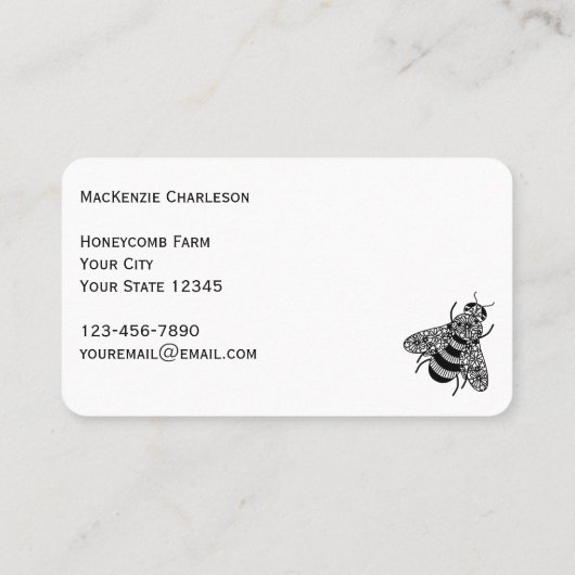 Honingbijen Visitekaartje (Achterkant)