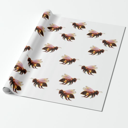 Honingbijen vliegen cadeaupapier (Uitgerold)