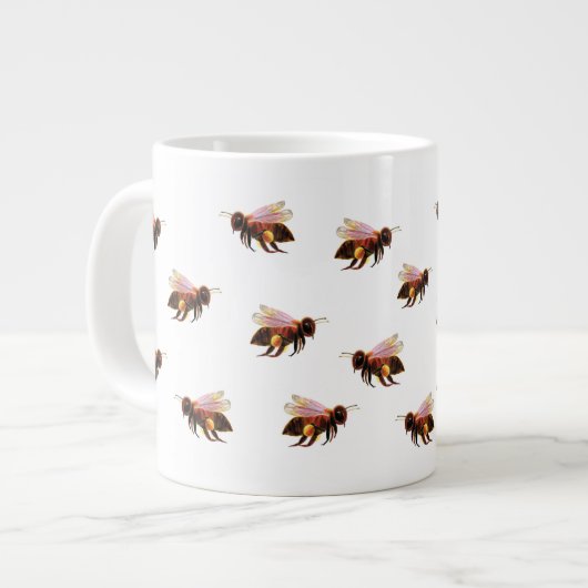 Honingbijen vliegen grote koffiekop (Links)