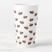 Honingbijen vliegen latte mok (Voorkant)