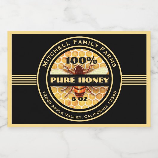 Honingbijen Voedselcontainer Etiket (Enkel label)