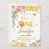 Honingbijen zijn zo zoet om een eerste verjaardag  kaart (Voorkant)