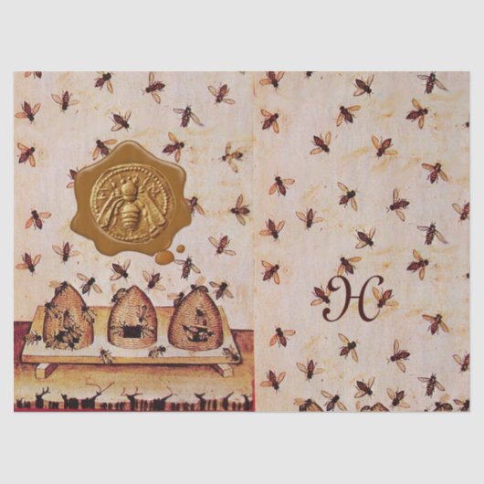 HONINGBIJENBIJENKORVEN ,BIJENTEELT, BIJENHOUDER WA TISSUEPAPIER (Voorkant)