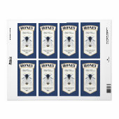 Honingbijenblauw en goud etiket (Full Sheet)