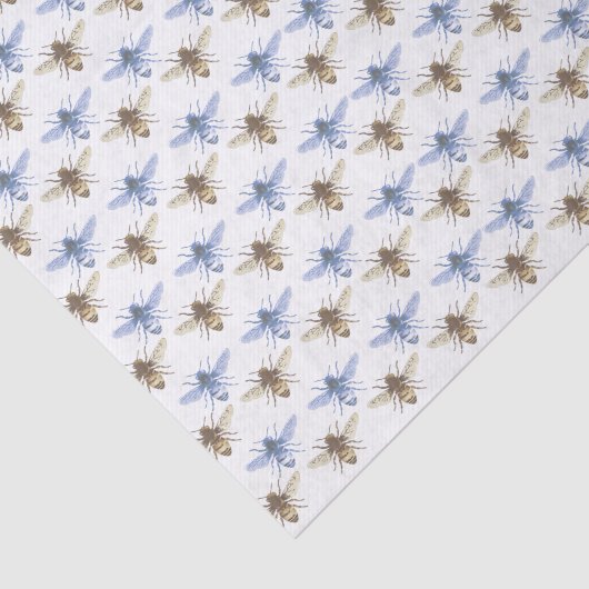  honingbijenblauw en goudgelaagd tissuepapier (Detail)