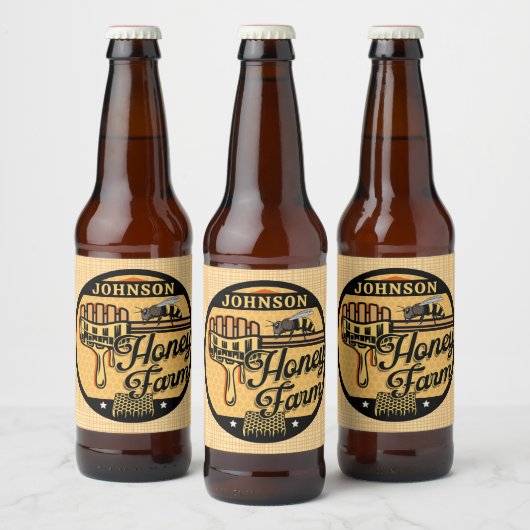Honingbijenboerderij gepersonaliseerde NAAM Zoete  Bier Etiket (Flessen)