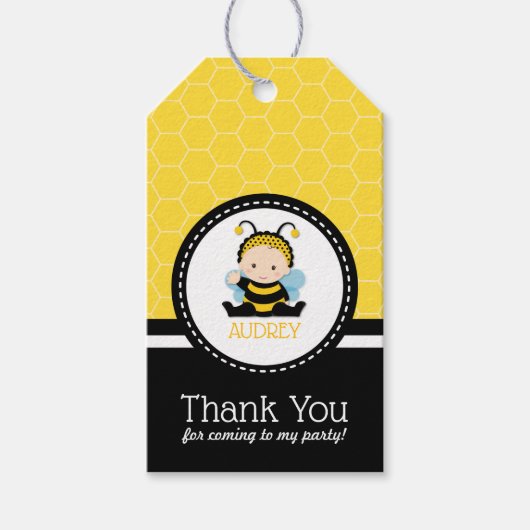 Honingbijenborrelen eerste geboorte-Baby shower Cadeaulabel (Voorkant)