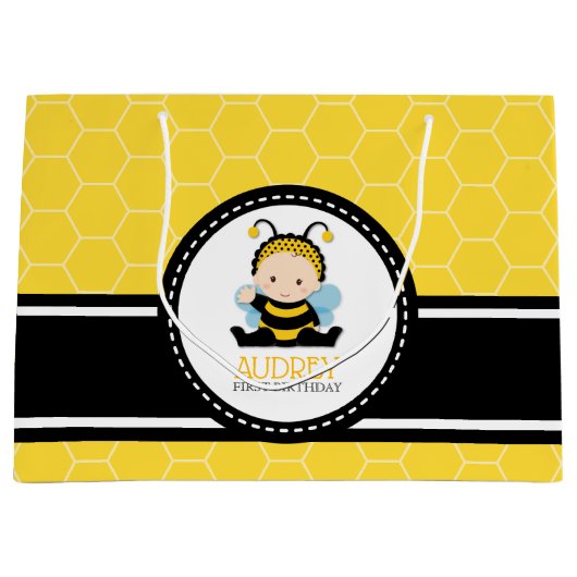 Honingbijenborrelen eerste geboorte-Baby shower Groot Cadeauzakje (Voorkant)