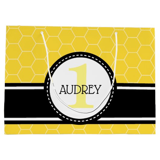 Honingbijenborrelen eerste geboorte-Baby shower Groot Cadeauzakje (Achterkant)