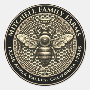 honingbijenetiket ronde sticker