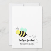 Honingbijengeel en Mint First Birthday Kaart (Achterkant)