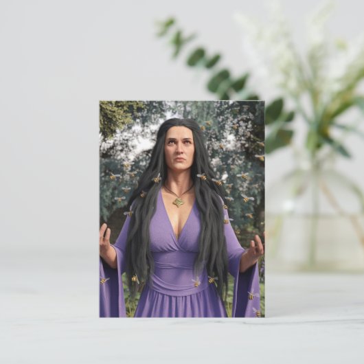 Honingbijengodin in het Paarse Briefkaart (Staand voorkant)