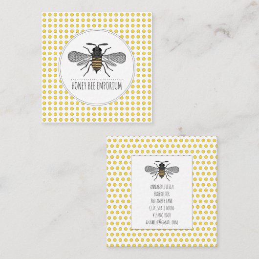 Honingbijenhoningproducten Apiary imker Products Vierkante Visitekaartje (Voorkant / Achterkant)