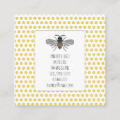 Honingbijenhoningproducten Apiary imker Products Vierkante Visitekaartje (Achterkant)