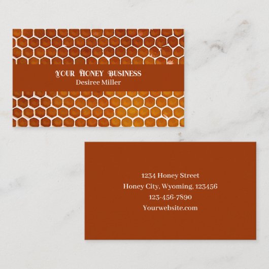 Honingbijenhouder Golden Honeycomb Visitekaartje (Voorkant / Achterkant)
