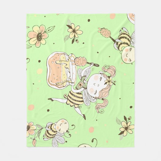  honingbijenkorf fleece deken (Voorkant)