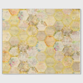 Honingbijenkorf honingraat cadeaupapier (Vlak)