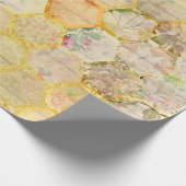 Honingbijenkorf honingraat cadeaupapier (Hoek)