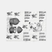 Honingbijenkorf met witte decoratieve deken (Voorkant (Horizontaal))