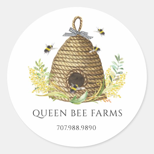 Honingbijenkorps Apiary Bijenkwekerij Ronde Sticker (Voorkant)