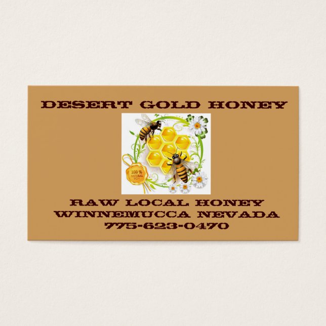Honingbijenliefhebber bijenteelt visitekaartje (Voorkant)