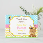 Honingbijenpartij: Birthday Beer en Bumble Bee Par Bedankkaart (Staand voorkant)