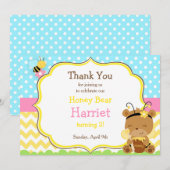 Honingbijenpartij: Birthday Beer en Bumble Bee Par Bedankkaart (Voorkant / Achterkant)