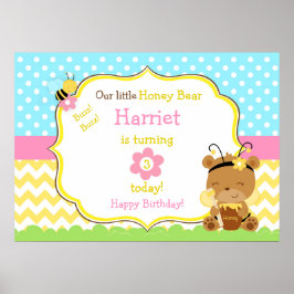 Honingbijenpartij: Birthday Beer en Bumble Bee Par Poster