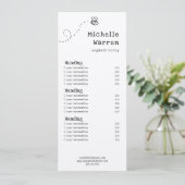 Honingbijenprijslijst of dienstenkaart kaart (Staand voorkant)