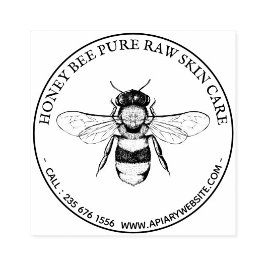 honingbijenronde rubberstempel (Afrduk)