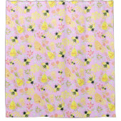 Honingbijenroze Douchegordijn (Voorkant)