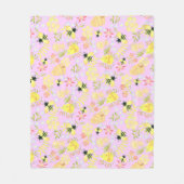 Honingbijenroze Fleece Deken (Voorkant)