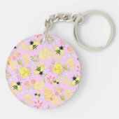 Honingbijenroze Sleutelhanger (Achterkant)