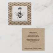 Honingbijenteelt Apiary Honeycomb Kraft Vierkante Visitekaartje (Voorkant / Achterkant)