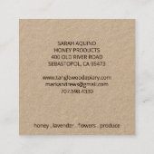Honingbijenteelt Apiary Honeycomb Kraft Vierkante Visitekaartje (Achterkant)