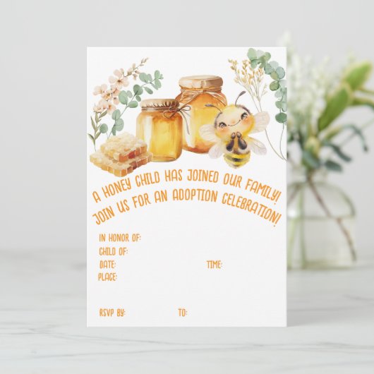 Honingbijenuitnodiging Kaart (Staand voorkant)