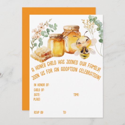 Honingbijenuitnodiging Kaart (Voorkant / Achterkant)