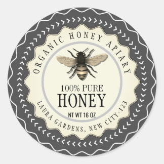 Honingbijenverkoper Apiarist Black Classic Ronde Sticker