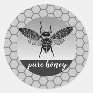 Honingbijenverkoper Apiarist Black Ronde Sticker