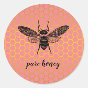 Honingbijenverkoper Apiarist Gold Pink Ronde Sticker