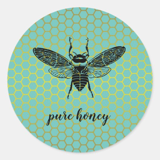 Honingbijenverkoper Apiarist Gold  Ronde Sticker (Voorkant)