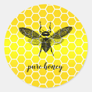 Honingbijenverkoper Apiarist Gold Ronde Sticker