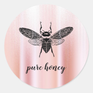 Honingbijenverkoper Apiarist Roos Gold Ronde Sticker